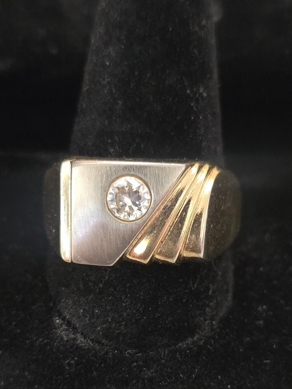 Vintage Mens Two Tone 18kg Electropated Ring